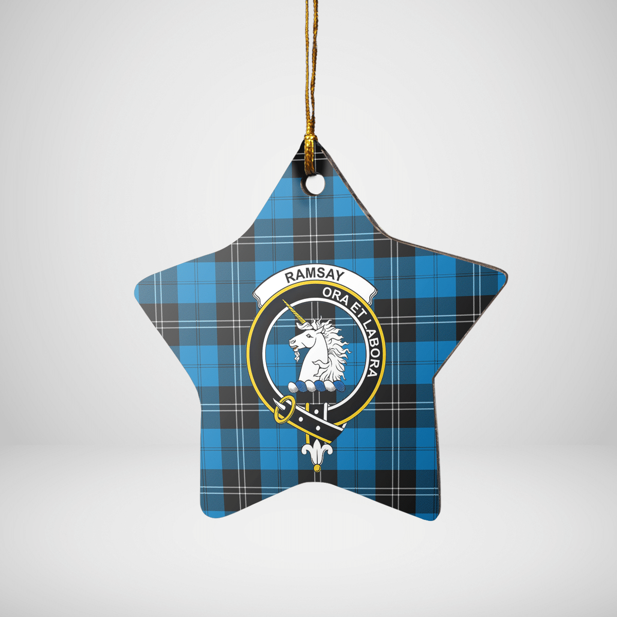 Clan Ramsay Blue Ancient Tartan Crest Star Ceramic Ornament KH14 Ramsay Blue Ancient Tartan Tartan Christmas   