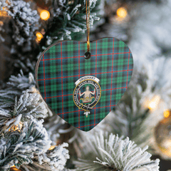 Clan Urquhart Broad Red Ancient Tartan Crest Heart Ceramic Ornament CS27 Urquhart Broad Red Ancient Tartan Tartan Christmas   