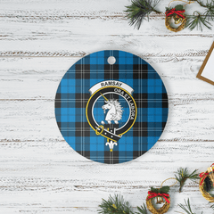 Clan Ramsay Blue Ancient Tartan Crest Round Ceramic Ornament SK93 Ramsay Blue Ancient Tartan Tartan Christmas   