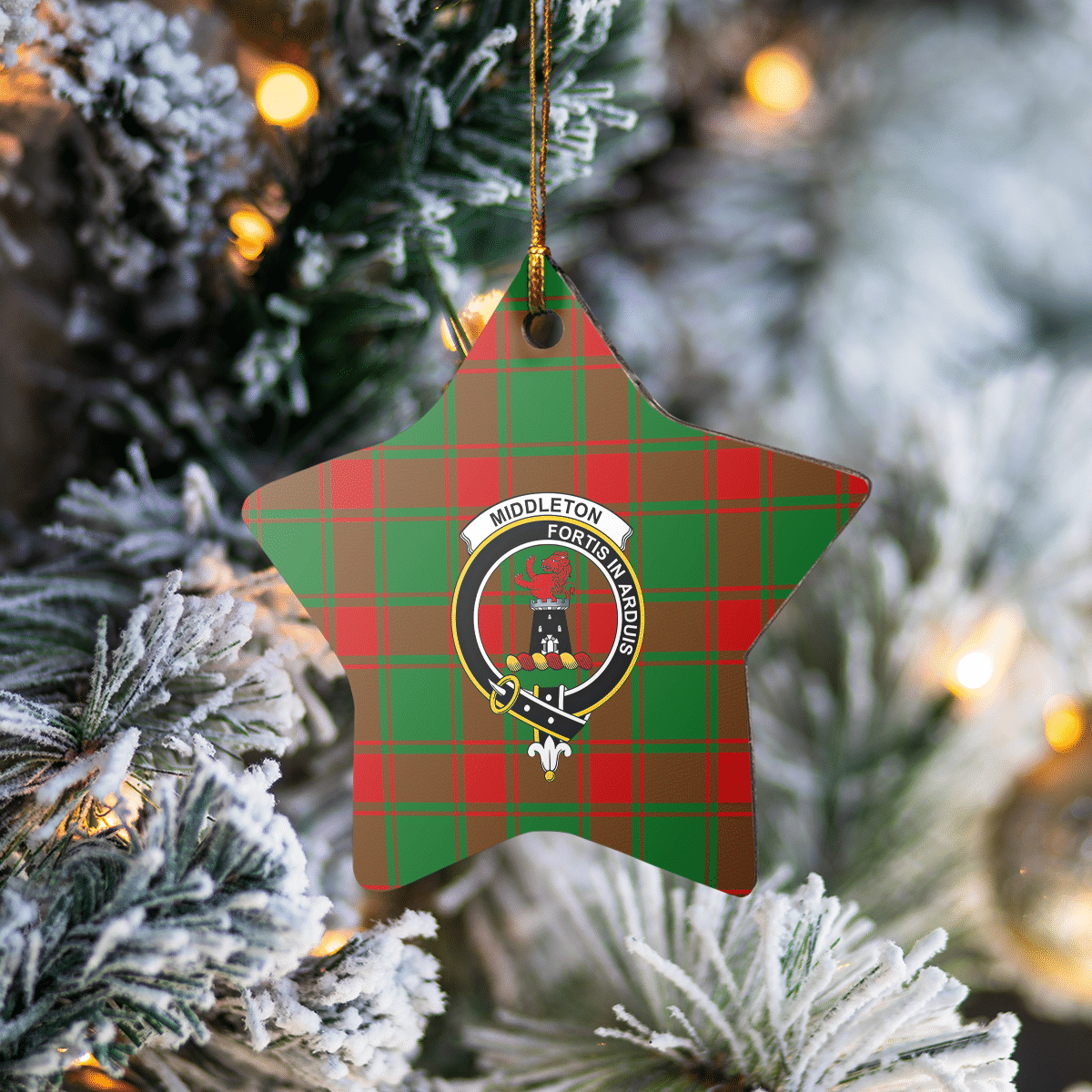 Clan Middleton Modern Tartan Crest Star Ceramic Ornament HD96 Middleton Modern Tartan Tartan Christmas   