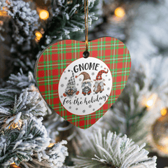 Clan Grierson Tartan Tartan Crest Gnome Heart Ceramic Ornament UE52 Grierson Tartan Tartan Christmas   