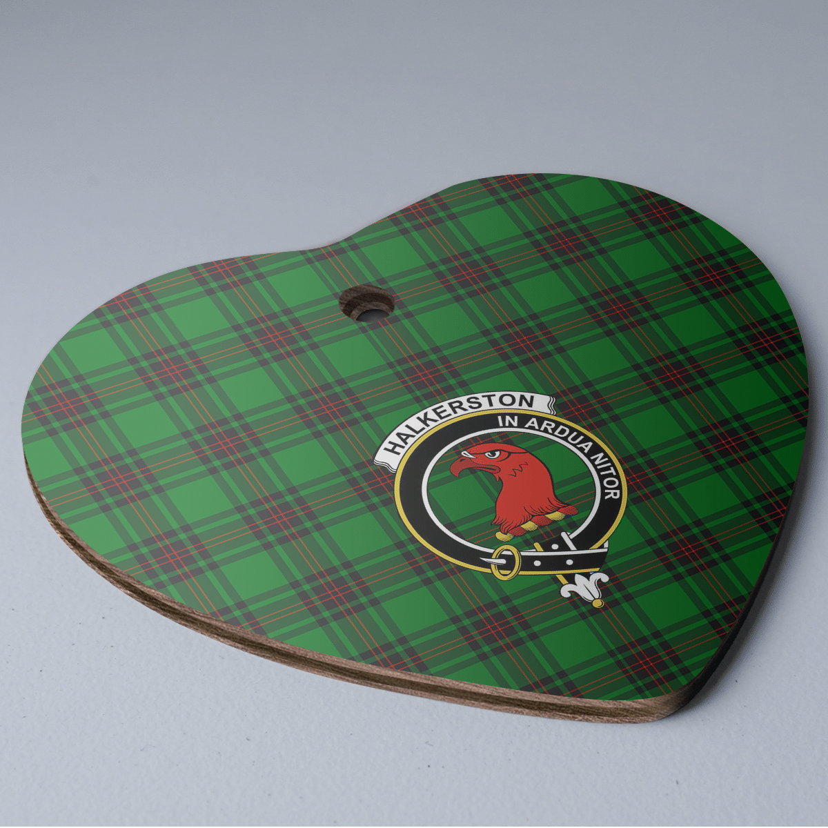 Clan Halkerston Tartan Crest Heart Ceramic Ornament QN80 Halkerston Tartan Tartan Christmas   