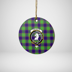 Clan Colville Tartan Crest Round Ceramic Ornament AA55 Colville Tartan Tartan Christmas   