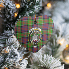 Clan MacDonald of Clanranald Tartan Crest Heart Ceramic Ornament RJ27 MacDonald of Clanranald Tartan Tartan Christmas   