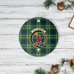 Clan Spottiswood (Tweedside) Tartan Crest Round Ceramic Ornament BW83 Spottiswood (Tweedside) Tartan Tartan Christmas   