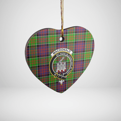 Clan MacDonald of Clanranald Tartan Crest Heart Ceramic Ornament RJ27 MacDonald of Clanranald Tartan Tartan Christmas   