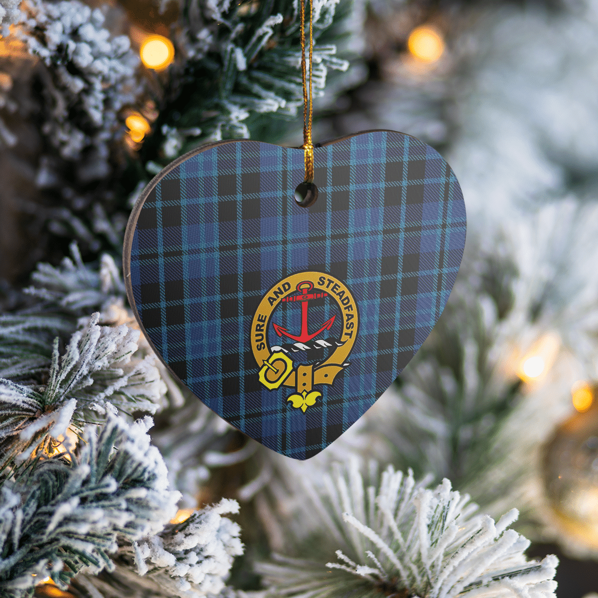 Clan Clark 2 Tartan Crest Heart Ceramic Ornament PX25 Clark 2 Tartan Tartan Christmas   