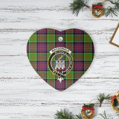 Clan MacDonald of Clanranald Tartan Crest Heart Ceramic Ornament RJ27 MacDonald of Clanranald Tartan Tartan Christmas   