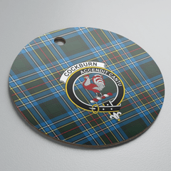 Clan Cockburn Modern Tartan Crest Round Ceramic Ornament OZ45 Cockburn Modern Tartan Tartan Christmas   