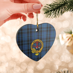 Clan Clark 2 Tartan Crest Heart Ceramic Ornament PX25 Clark 2 Tartan Tartan Christmas   