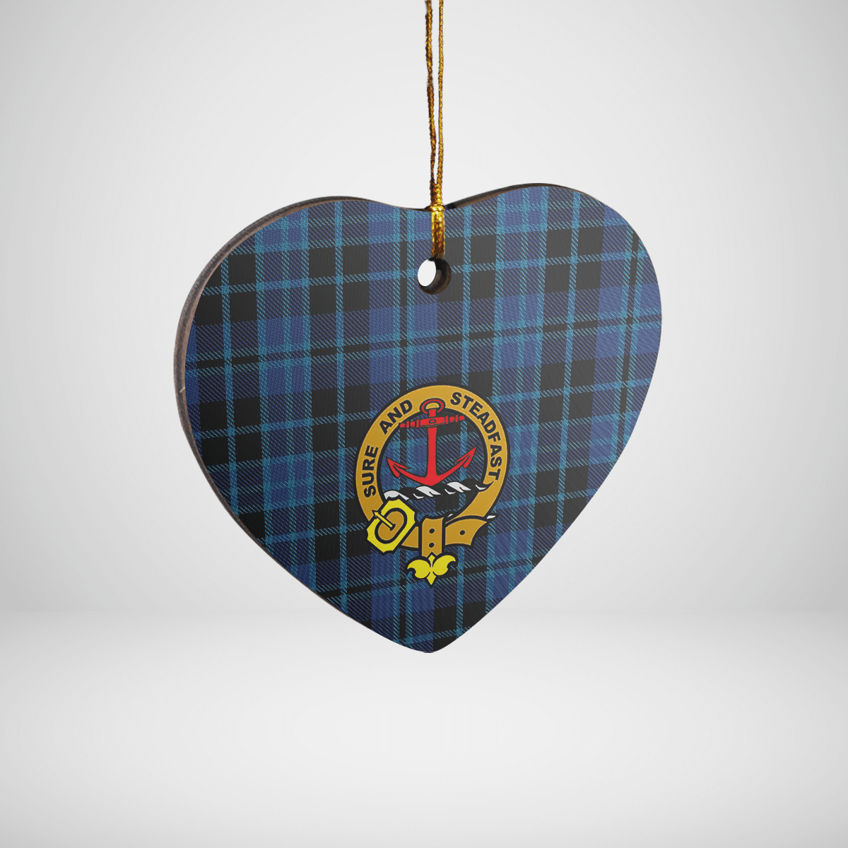 Clan Clark 2 Tartan Crest Heart Ceramic Ornament PX25 Clark 2 Tartan Tartan Christmas   