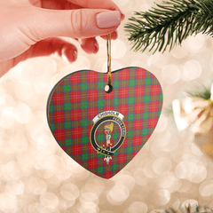 Clan Chisholm Tartan Crest Heart Ceramic Ornament GY96 Chisholm Tartan Tartan Christmas   