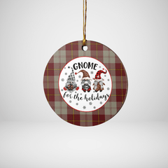 Clan Cunningham Burgundy Dancers Tartan Tartan Crest Gnome Round Ceramic Ornament RK37 Cunningham Burgundy Dancers Tartan Tartan Christmas   