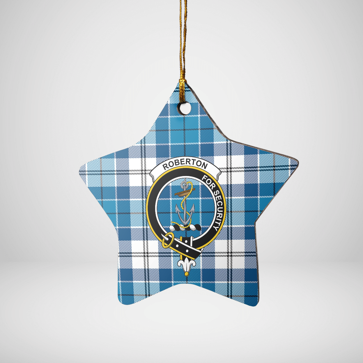 Clan Roberton Tartan Crest Star Ceramic Ornament NZ60 Roberton Tartan Tartan Christmas   