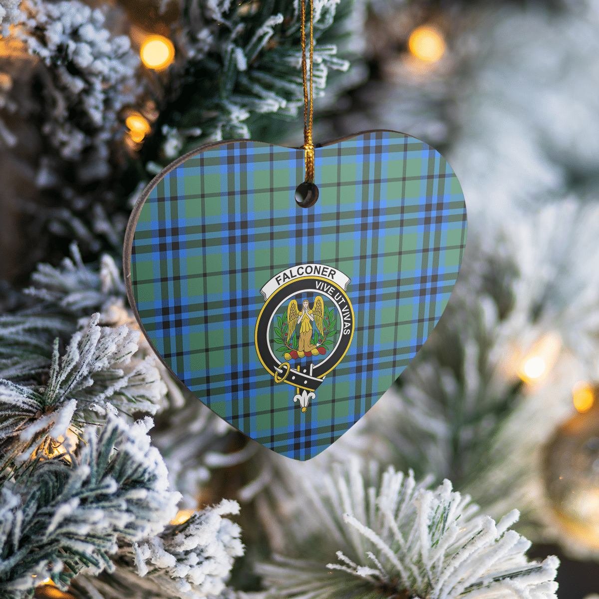 Clan Falconer Tartan Crest Heart Ceramic Ornament UK27 Falconer Tartan Tartan Christmas   