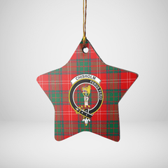 Clan Chisholm Modern Tartan Crest Star Ceramic Ornament FF59 Chisholm Modern Tartan Tartan Christmas   