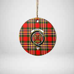 Clan MacGill Modern Tartan Crest Round Ceramic Ornament FA49 MacGill Modern Tartan Tartan Christmas   