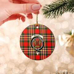 Clan MacGill Modern Tartan Crest Round Ceramic Ornament FA49 MacGill Modern Tartan Tartan Christmas   