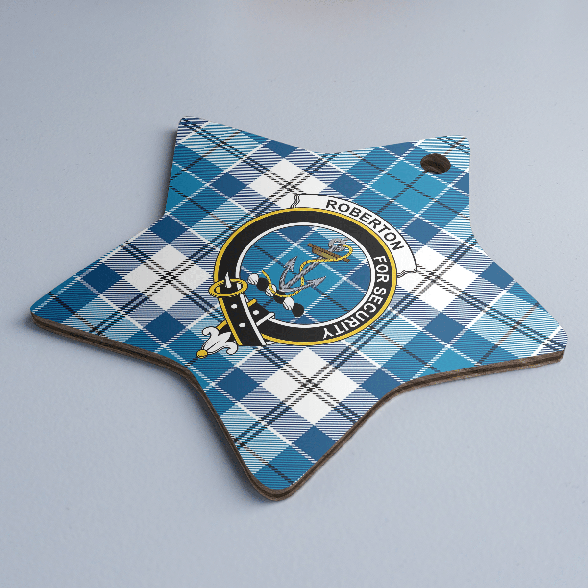 Clan Roberton Tartan Crest Star Ceramic Ornament NZ60 Roberton Tartan Tartan Christmas   