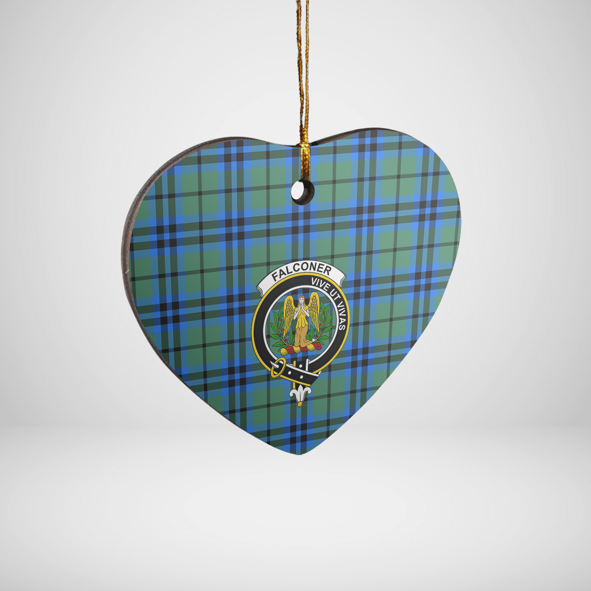 Clan Falconer Tartan Crest Heart Ceramic Ornament UK27 Falconer Tartan Tartan Christmas   