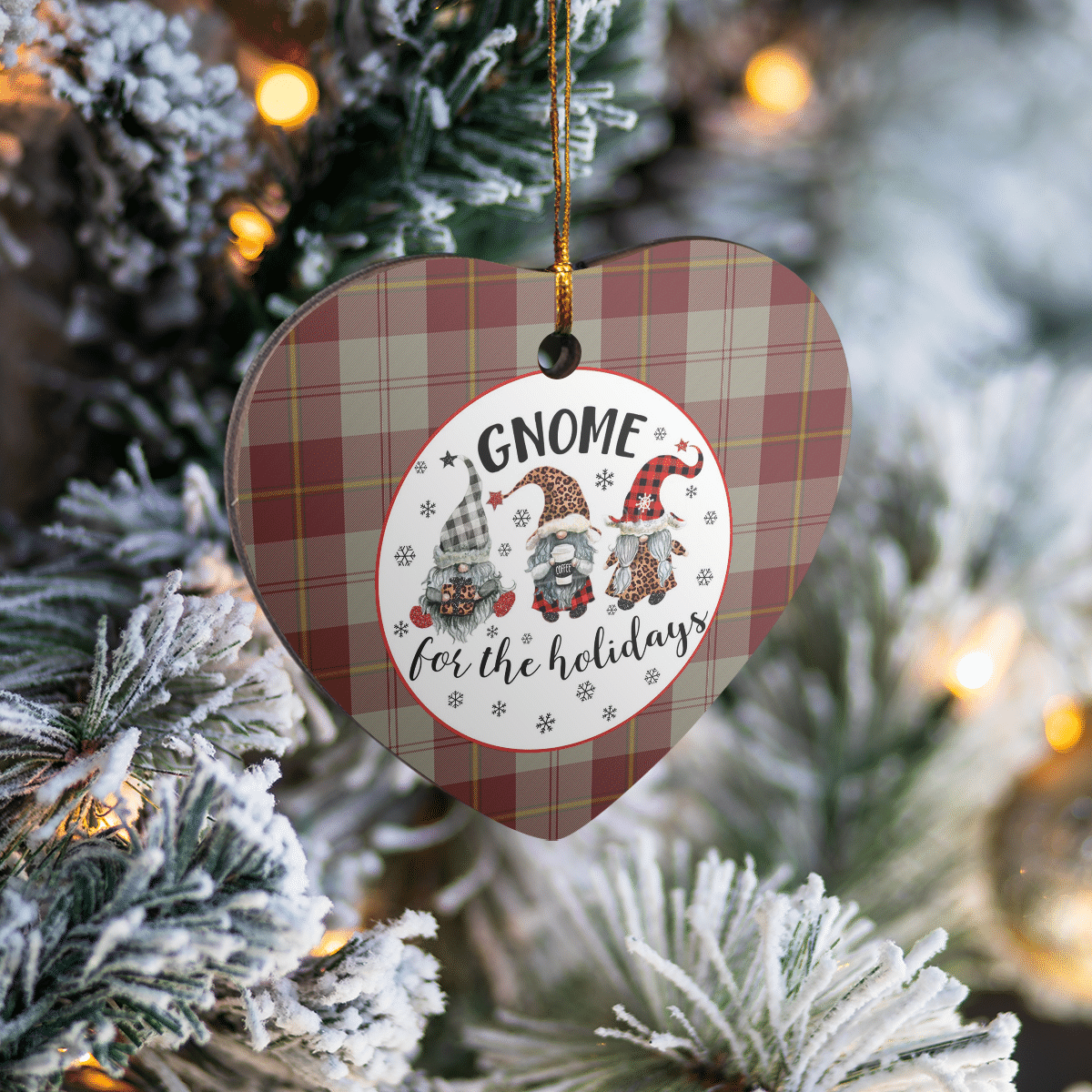 Clan Cunningham Burgundy Dancers Tartan Tartan Crest Gnome Heart Ceramic Ornament NO69 Cunningham Burgundy Dancers Tartan Tartan Christmas   