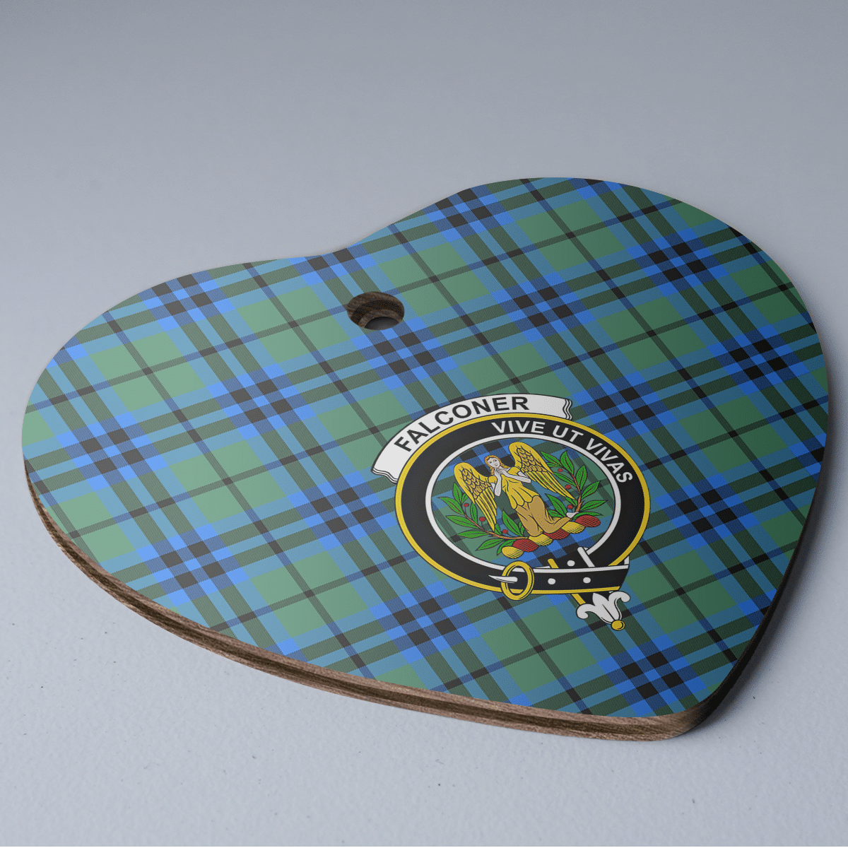 Clan Falconer Tartan Crest Heart Ceramic Ornament UK27 Falconer Tartan Tartan Christmas   