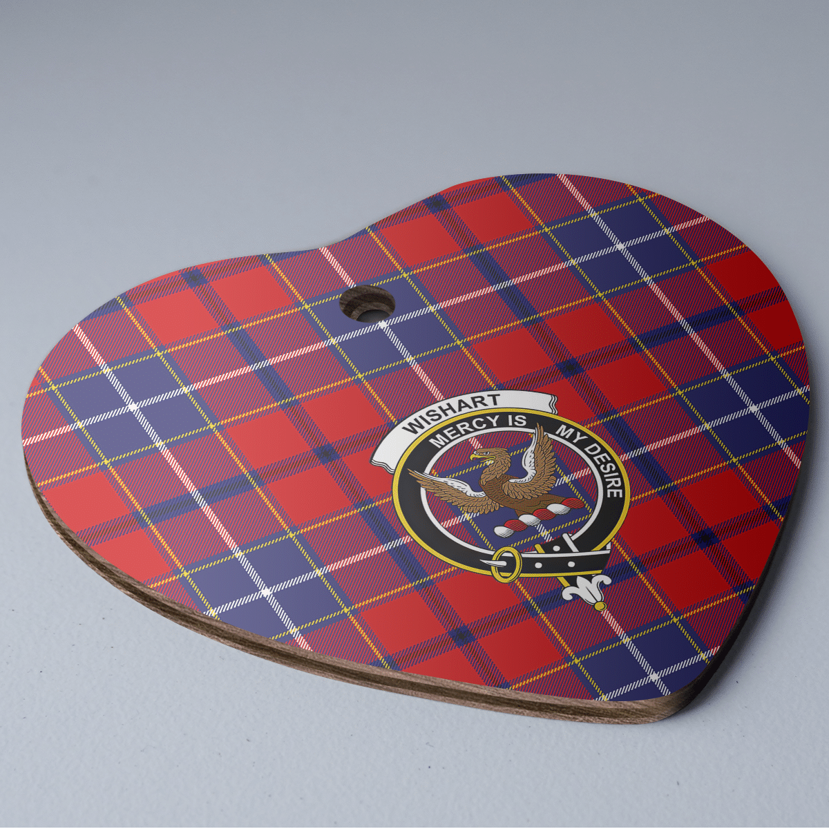 Clan Wishart Dress Tartan Crest Heart Ceramic Ornament IP64 Wishart Dress Tartan Tartan Christmas   