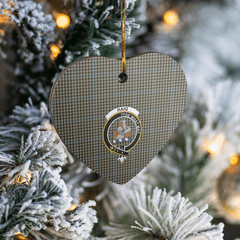 Clan Haig Check Tartan Crest Heart Ceramic Ornament BO37 Haig Check Tartan Tartan Christmas   