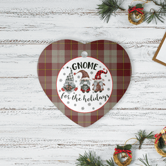 Clan Cunningham Burgundy Dancers Tartan Tartan Crest Gnome Heart Ceramic Ornament NO69 Cunningham Burgundy Dancers Tartan Tartan Christmas   