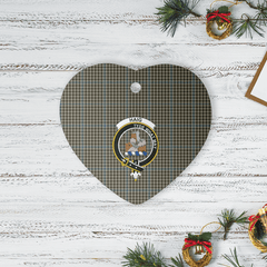 Clan Haig Check Tartan Crest Heart Ceramic Ornament BO37 Haig Check Tartan Tartan Christmas   