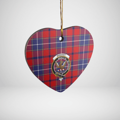 Clan Wishart Dress Tartan Crest Heart Ceramic Ornament IP64 Wishart Dress Tartan Tartan Christmas   