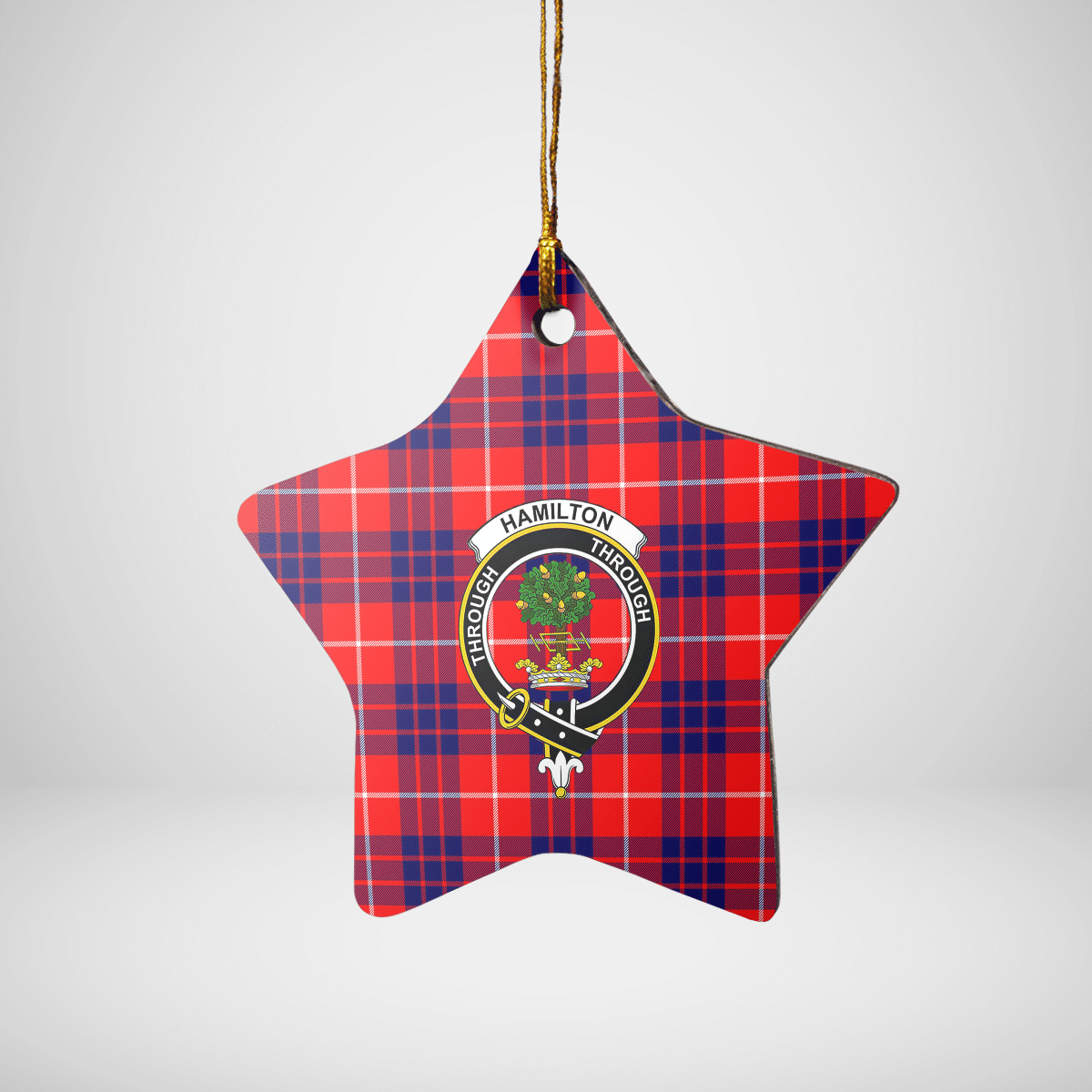 Clan Hamilton Modern Tartan Crest Star Ceramic Ornament CV89 Hamilton Modern Tartan Tartan Christmas   