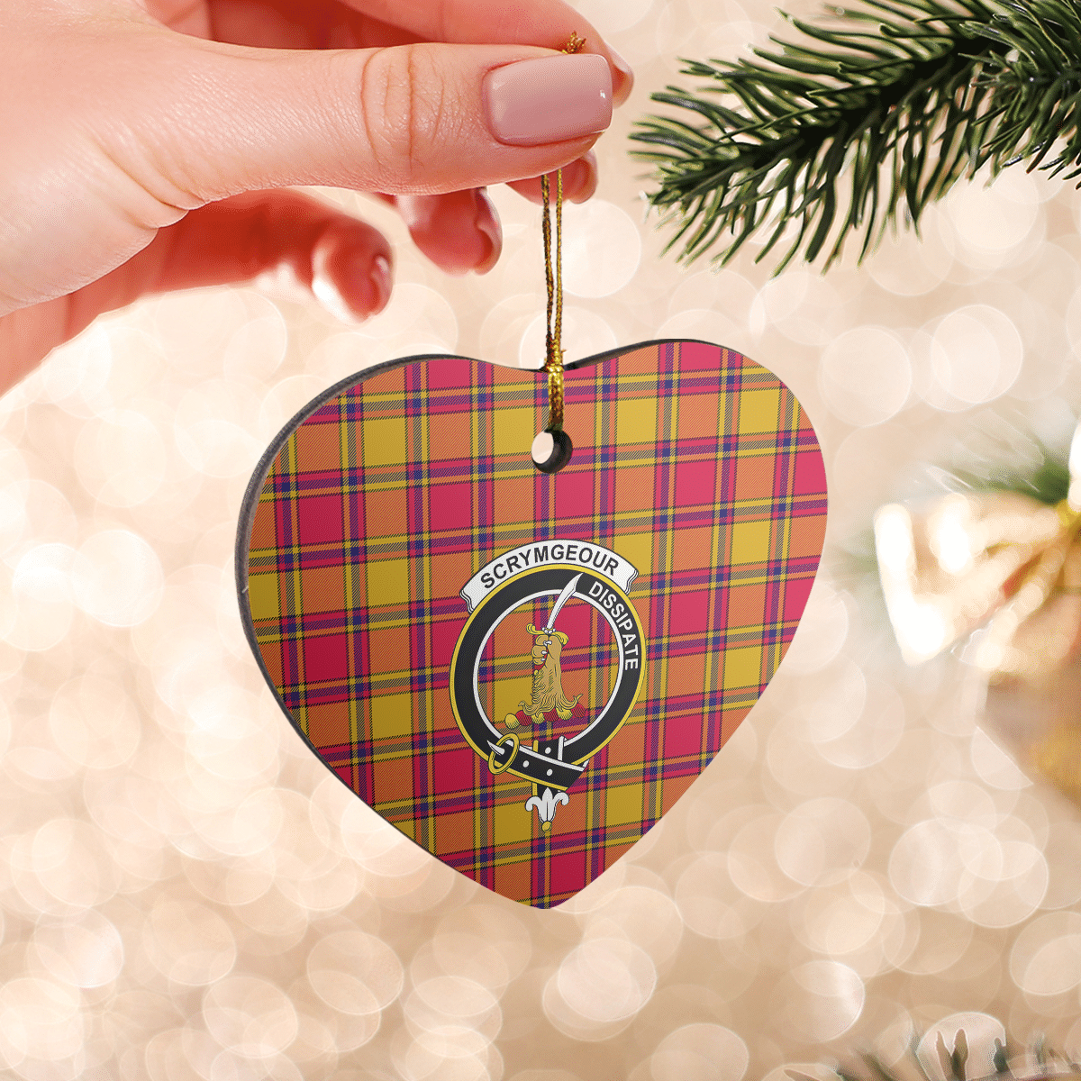 Clan Scrymgeour Tartan Crest Heart Ceramic Ornament CE78 Scrymgeour Tartan Tartan Christmas   