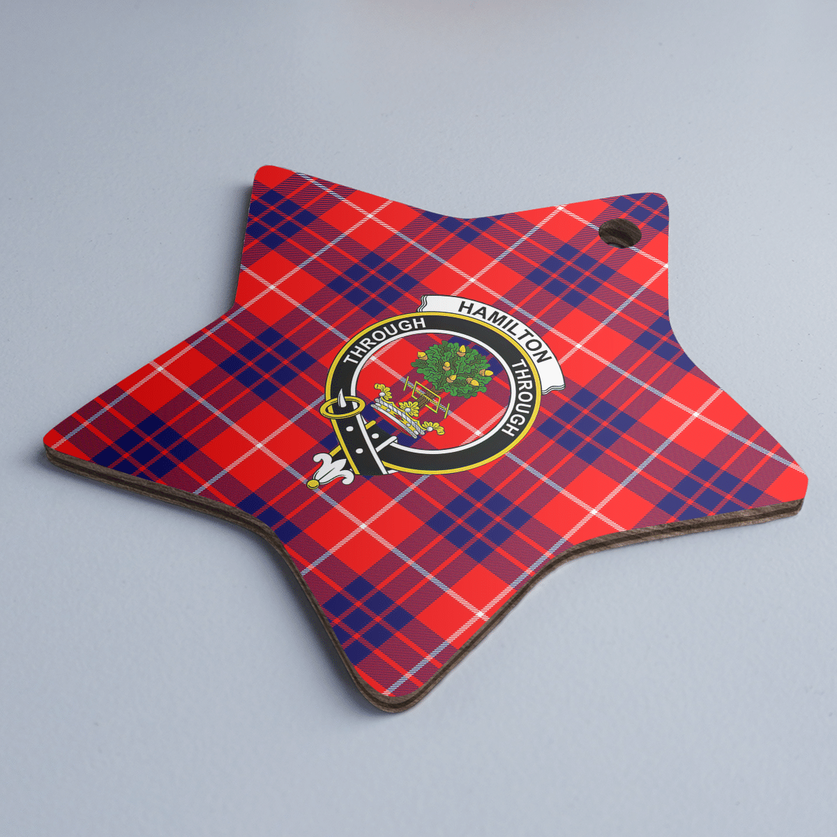 Clan Hamilton Modern Tartan Crest Star Ceramic Ornament CV89 Hamilton Modern Tartan Tartan Christmas   