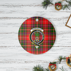 Clan Somerville Modern Tartan Crest Round Ceramic Ornament PQ97 Somerville Modern Tartan Tartan Christmas   