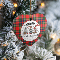 Clan Christie Tartan Tartan Crest Gnome Heart Ceramic Ornament ES45 Christie Tartan Tartan Christmas   