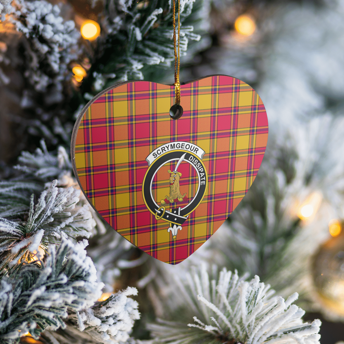 Clan Scrymgeour Tartan Crest Heart Ceramic Ornament CE78 Scrymgeour Tartan Tartan Christmas   