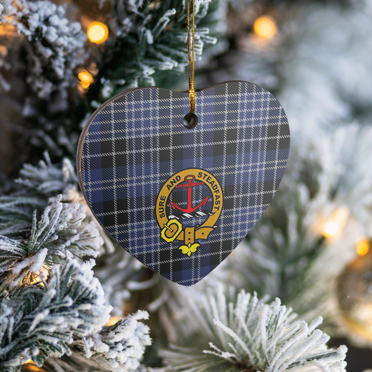 Clan Clark 1Tartan Crest Heart Ceramic Ornament XT86 Clark 1Tartan Tartan Christmas   