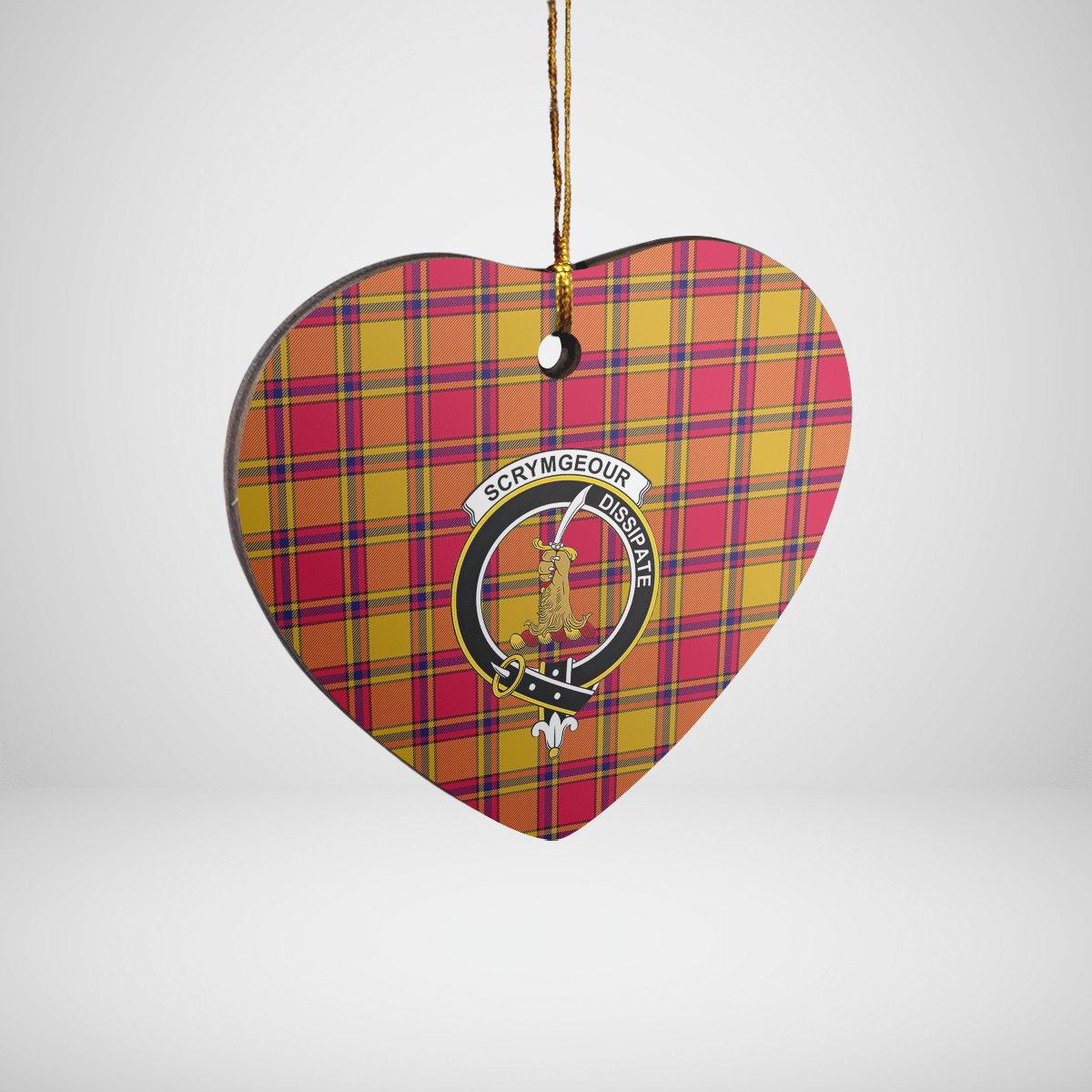 Clan Scrymgeour Tartan Crest Heart Ceramic Ornament CE78 Scrymgeour Tartan Tartan Christmas   