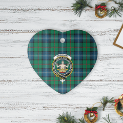 Clan Urquhart Ancient Tartan Crest Heart Ceramic Ornament SP86 Urquhart Ancient Tartan Tartan Christmas   