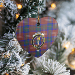 Clan Chisholm Hunting Modern Tartan Crest Heart Ceramic Ornament OG83 Chisholm Hunting Modern Tartan Tartan Christmas   