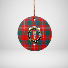 Clan Chisholm Ancient Tartan Crest Round Ceramic Ornament ZY60 Chisholm Ancient Tartan Tartan Christmas   