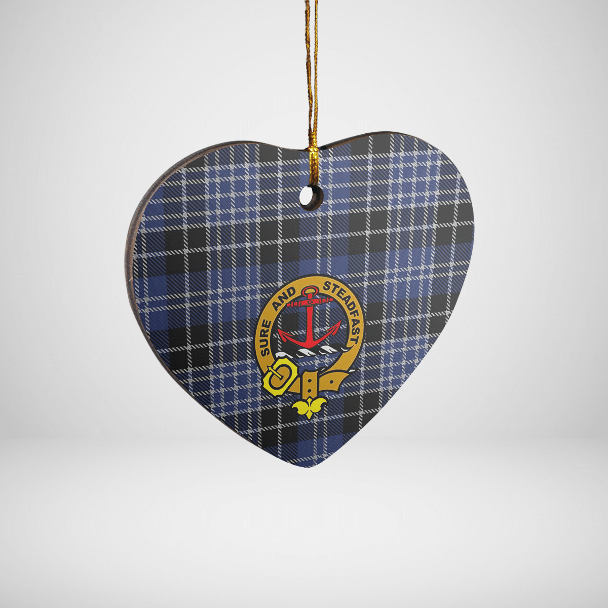 Clan Clark 1Tartan Crest Heart Ceramic Ornament XT86 Clark 1Tartan Tartan Christmas   