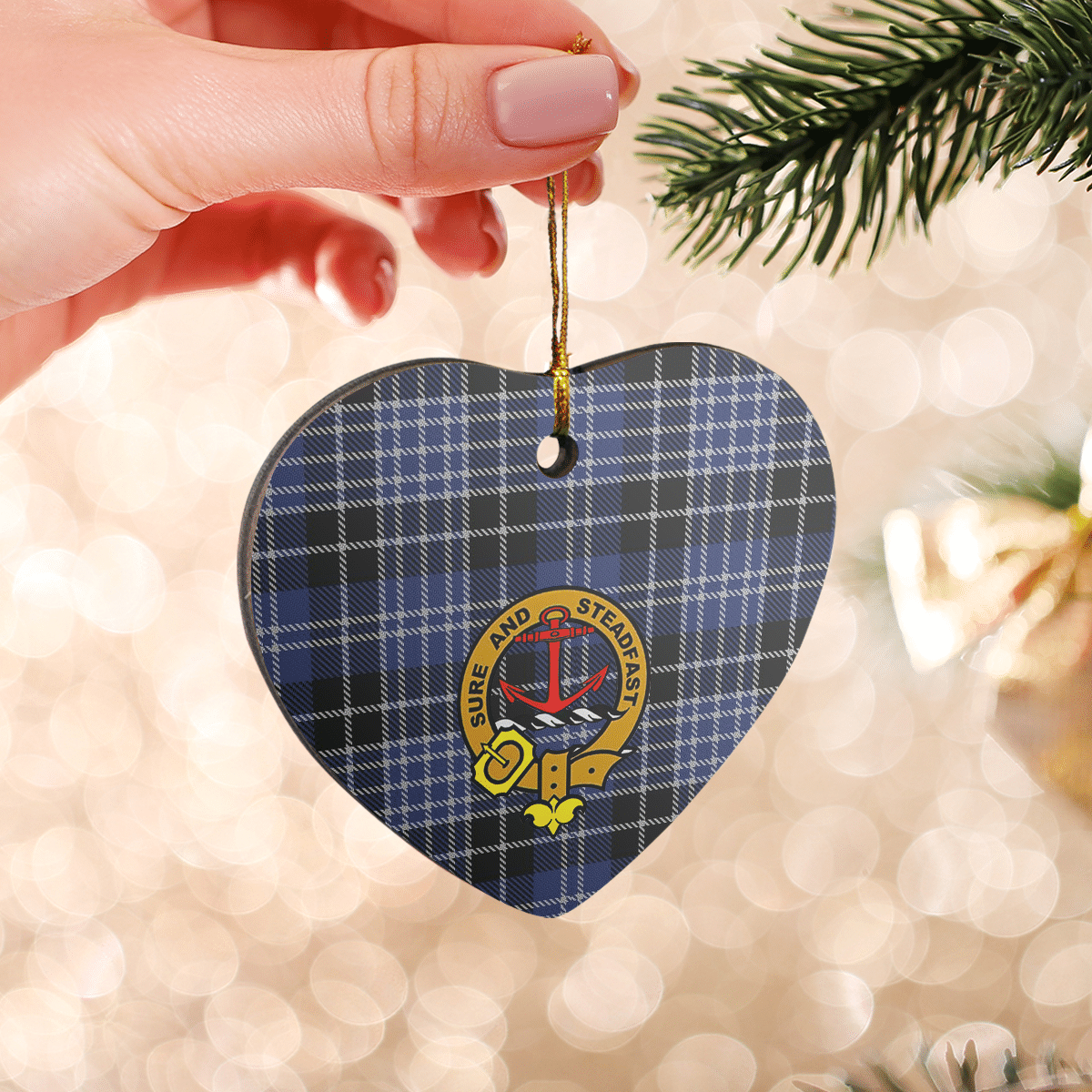 Clan Clark 1Tartan Crest Heart Ceramic Ornament XT86 Clark 1Tartan Tartan Christmas   