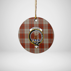 Clan Davidson Dress Dancers Tartan Crest Round Ceramic Ornament KN96 Davidson Dress Dancers Tartan Tartan Christmas   