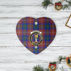 Clan Chisholm Hunting Modern Tartan Crest Heart Ceramic Ornament OG83 Chisholm Hunting Modern Tartan Tartan Christmas   