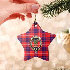 Clan Hamilton Modern Tartan Crest Star Ceramic Ornament CV89 Hamilton Modern Tartan Tartan Christmas   