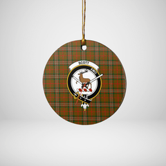 Clan Scott Brown Modern Tartan Crest Round Ceramic Ornament ML50 Scott Brown Modern Tartan Tartan Christmas   