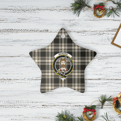 Clan Menzies Black & White Ancient Tartan Crest Star Ceramic Ornament UX16 Menzies Black & White Ancient Tartan Tartan Christmas   