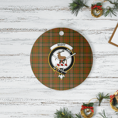 Clan Scott Brown Modern Tartan Crest Round Ceramic Ornament ML50 Scott Brown Modern Tartan Tartan Christmas   